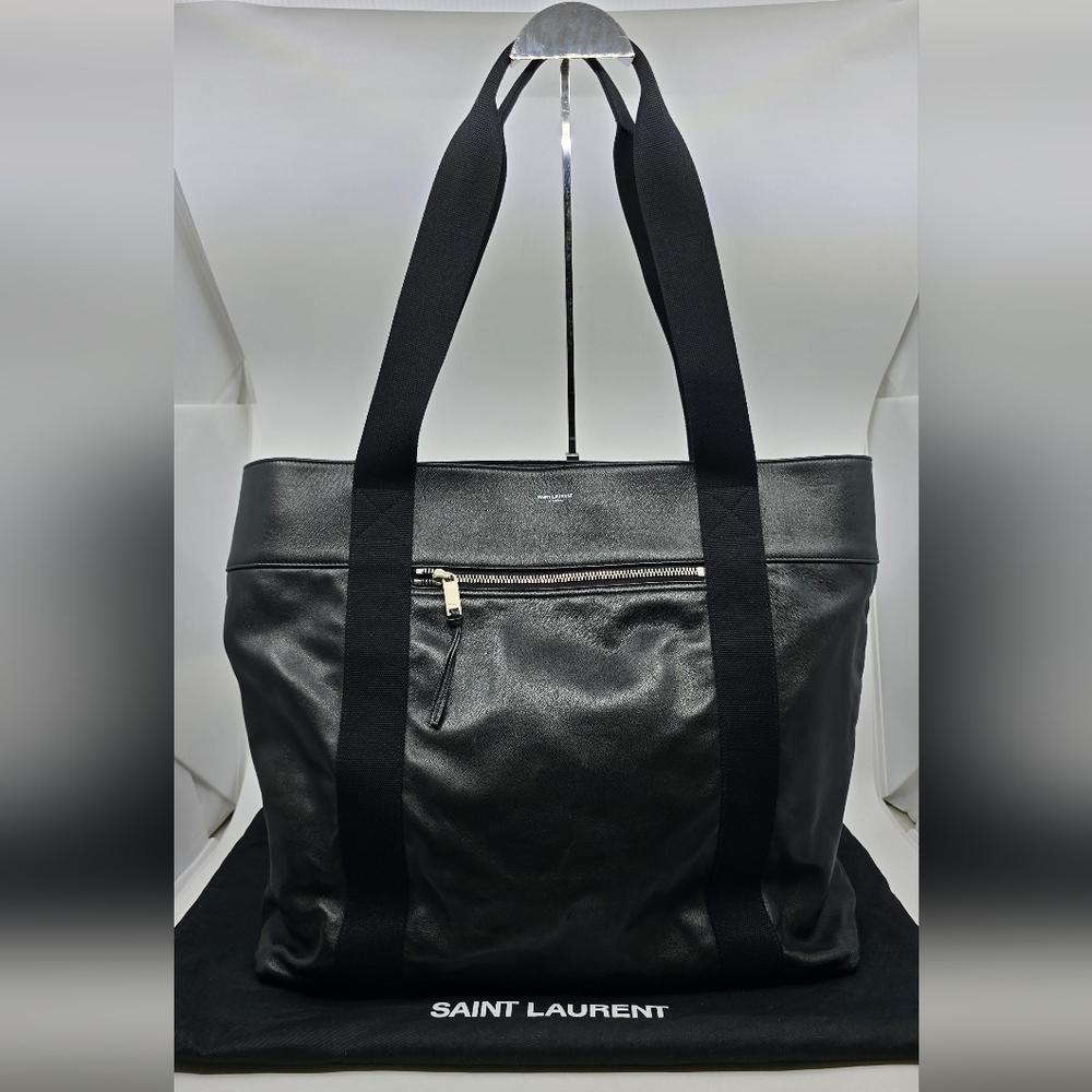 YSL Daily Cabas Bag M Shopping Claudius/NS Canvas